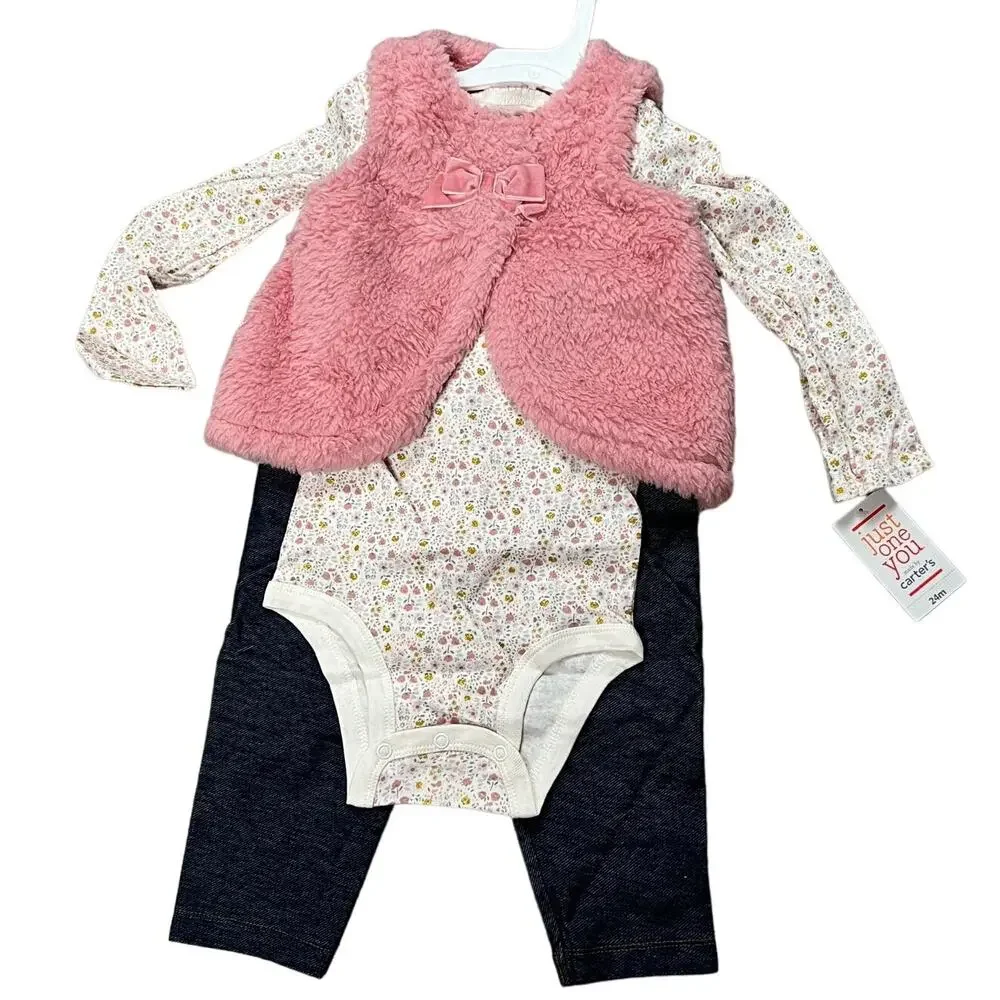 Just One You Baby Girls' Sherpa Top and Bottom Set - Size 24 Months - NWT
